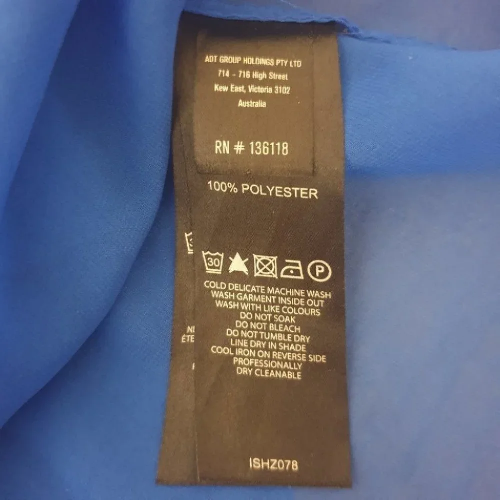 FOREVER NEW Blue V-Neck Layered Flowy Top AU-8 w/ Adjustable Spaghetti Straps - Picture 12 of 15